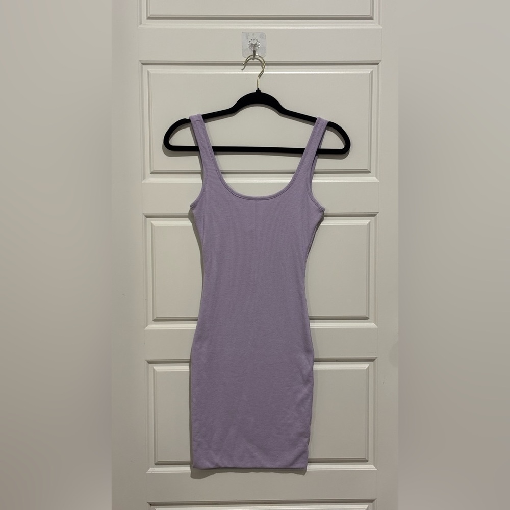 Love Tree Lavender Ribbed Bodycon Dress – Soft Stretch, Sleeveless